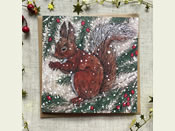 Snowy Squirrel Christmas Card